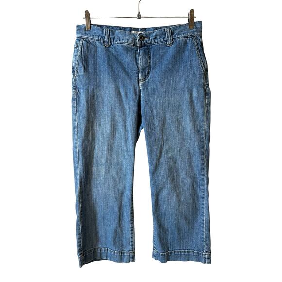 Christopher & Banks Women's Jeans Wide Leg Cropped Stretch Light Wash Size 6 - Picture 1 of 9